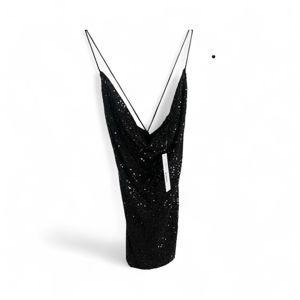 JAYGODFREY Sparkling Black Sequin Gown